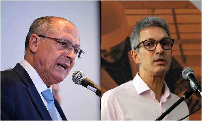 Montagem com Alckmin a esquerda e Zema a direita
