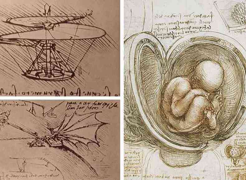 Leonardo da Vinci desenvolveu ao longo da vida um trabalho extraordinrio nas artes, engenharia, arquitetura, anatomia, matemtica e fsica.(foto: Reproduo)