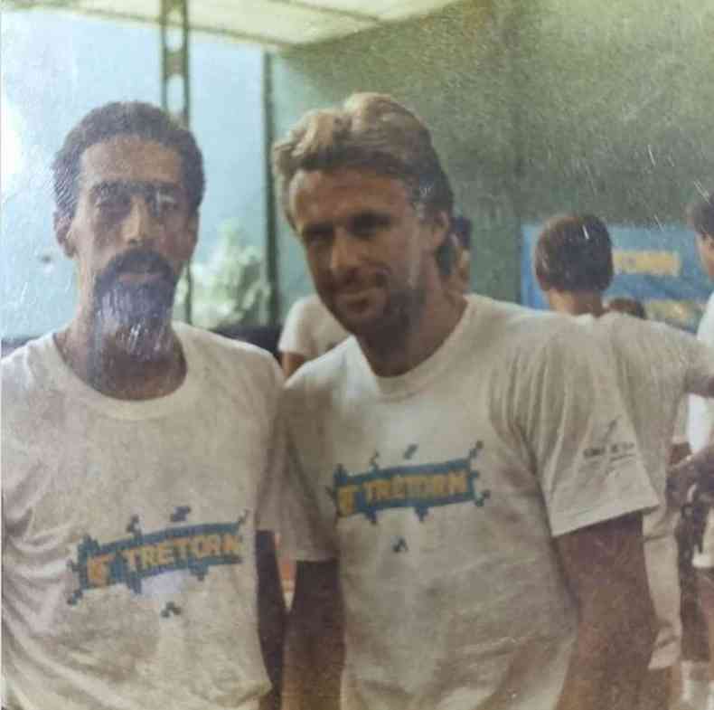 Bob em 1985 com o ento nmero 1 do mundo no ranking da ATP, Bjon Borg