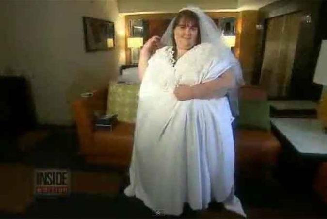 Susanne Emman quer ser a noiva mais pesada do mundo no dia de seu casamento(foto: Reprodu��o Youtube / Inside Edition)