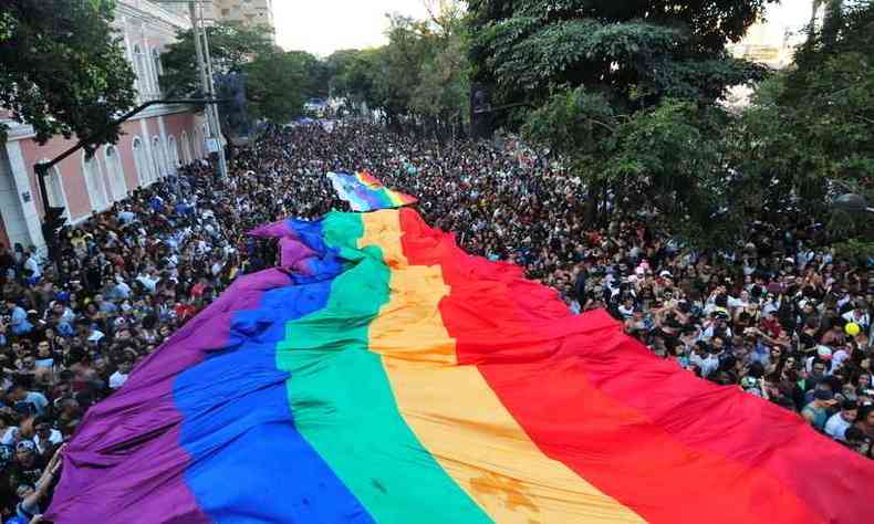 Cena da 21 Parada do Orgulho LGBT de Belo Horizonte, realizada neste ano(foto: Gladyston Rodrigues/EM )