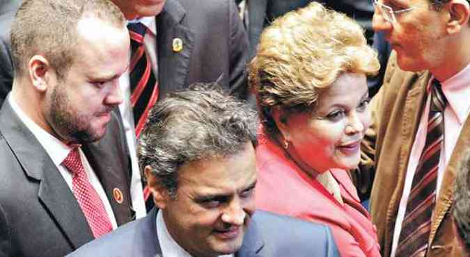 Acio e Dilma se encontraram durante sesso solene do Congresso (foto: Jorge William/Agencia O Globo)