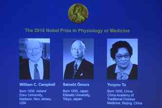Anncio dos vencedores do Prmio Nobel de Medicina de 2015(foto: JONATHAN NACKSTRAND / AFP)