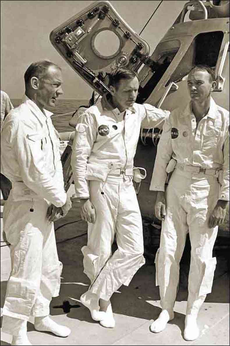 Tripulao da Apollo 11: Michael Collins, Neil Armstrong e Buzz Aldrin(foto: NASA/Reuters - 28/8/12)