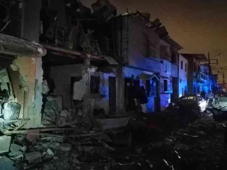Exploso recente de casas na favela, que matou cinco pessoas e feriu 20