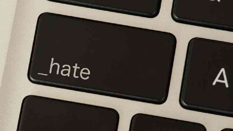 Tecla do computador que diz 'ódio'