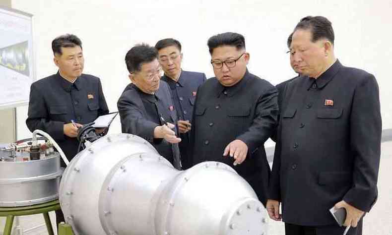 O teste foi ordenado pelo lder do pas, Kim Jong Un(foto: Kcna via Kns/Str/Republic of Korea/AFP)