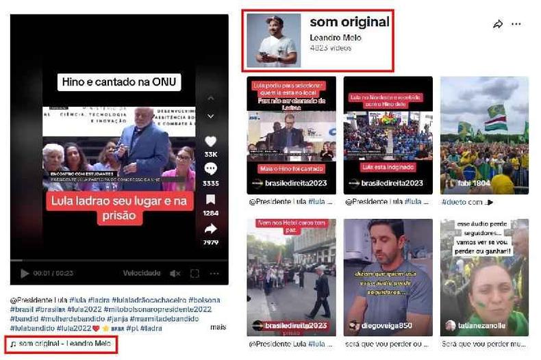 Capturas de tela feitas em 19 de julho de 2023 de uma publicação no TikTok(foto: reprodução) Capturas de tela feitas em 19 de julho de 2023 de uma publicação no TikTok