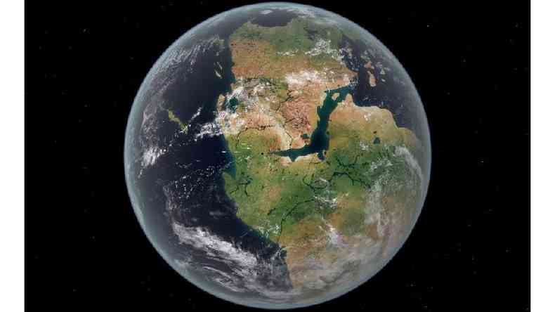 Ilustração da Terra durante o início do Jurássico