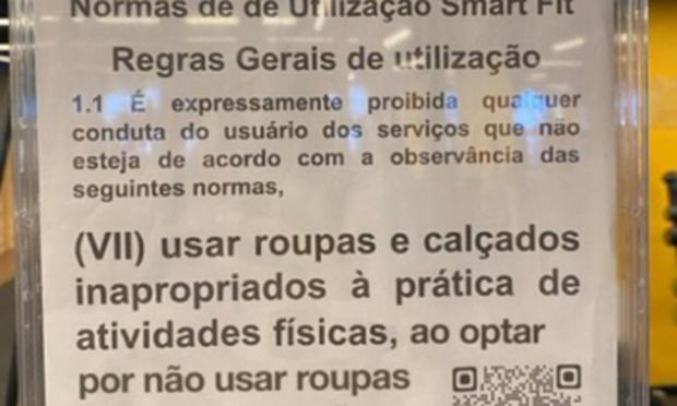 Academia instala aviso pedindo clientes para n o expor genit lia
