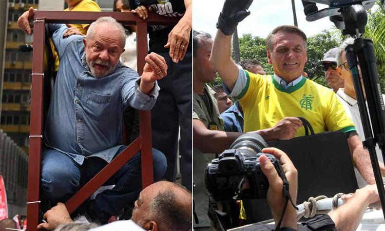 Lula (PT) e Jair Bolsonaro (PL)