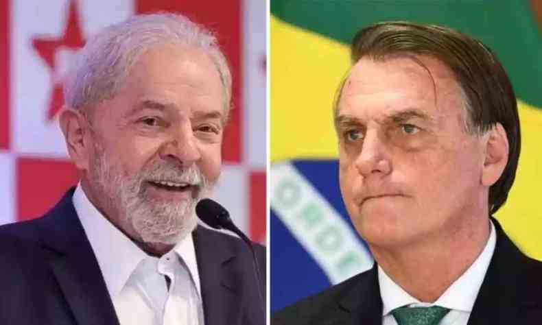 Fotomontagem com Lula e Bolsonaro