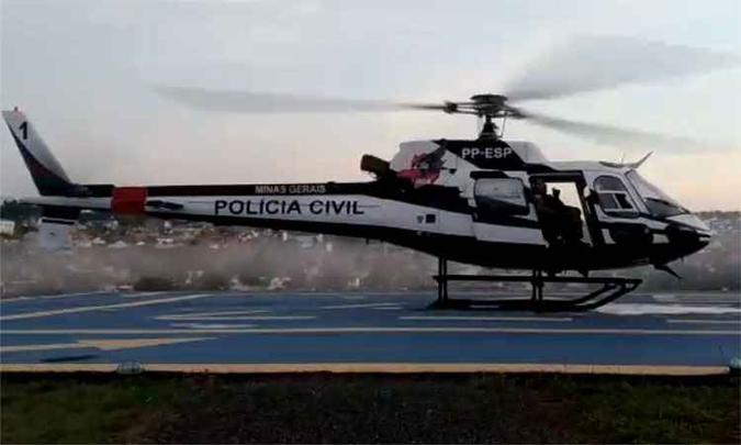 Ação no Sul do estado tem apoio de helicóptero(foto: Polícia Civil/Divulgação) Ação no Sul do estado tem apoio de helicóptero(foto: Polícia Civil/Divulgação)