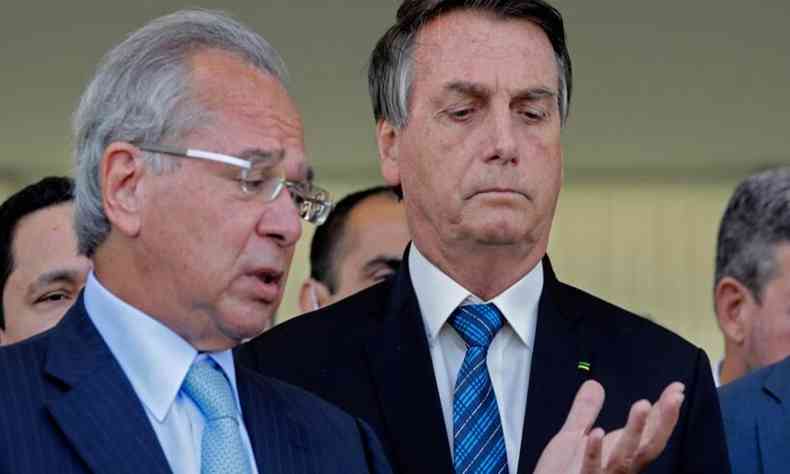 O presidente Jair Bolsonaro e o ministro da Economia, Paulo Guedes, no conseguiram avanar com agenda reformista no Congresso at agora (foto: Srgio Lima/AFP - 1/9/20)