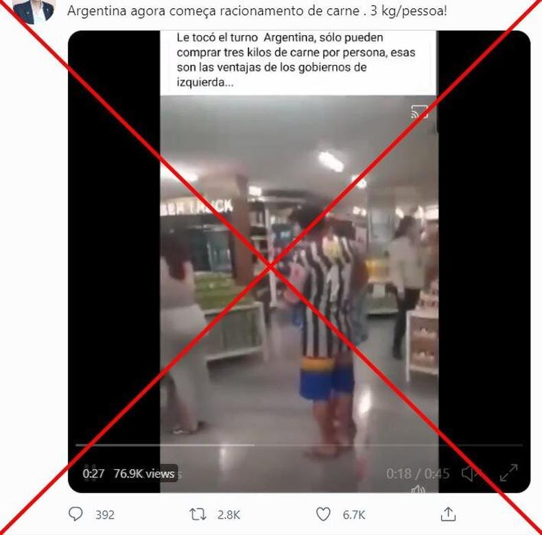 Captura de tela feita em 28 de junho de 2021 de uma publica��o no Twitter