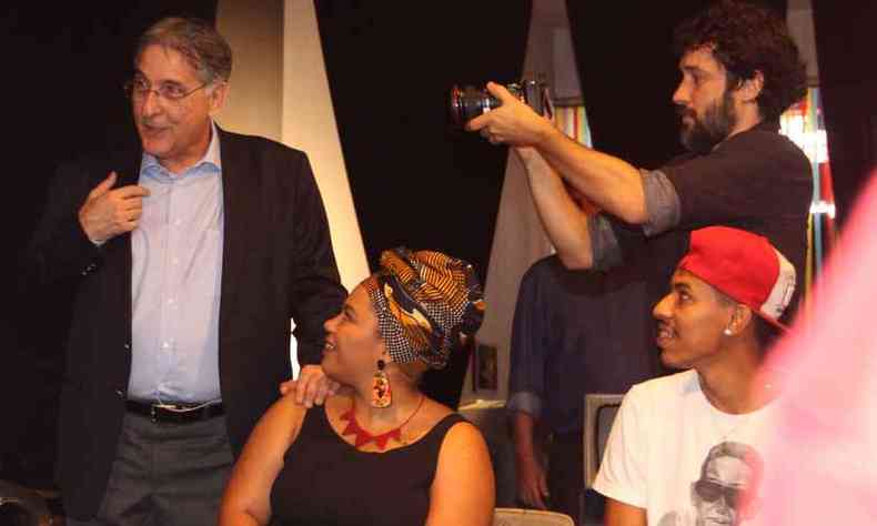 Pimentel gravou programa em que conversava com jovens em um centro cultural(foto: Jair Amaral / EM / D.A. Press)