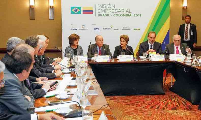 Dilma Rousseff em visita de Estado  Colmbia durante reunio com lderes empresariais(foto: Roberto Stuckert Filho/ PR)