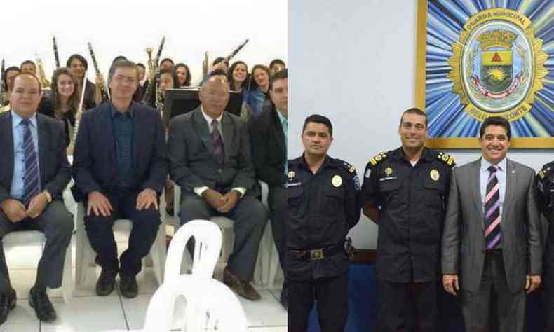 Dlio participou de um evento religioso e Sargento Rodrigues visitou guardas municipais(foto: Reproduo do Facebook)