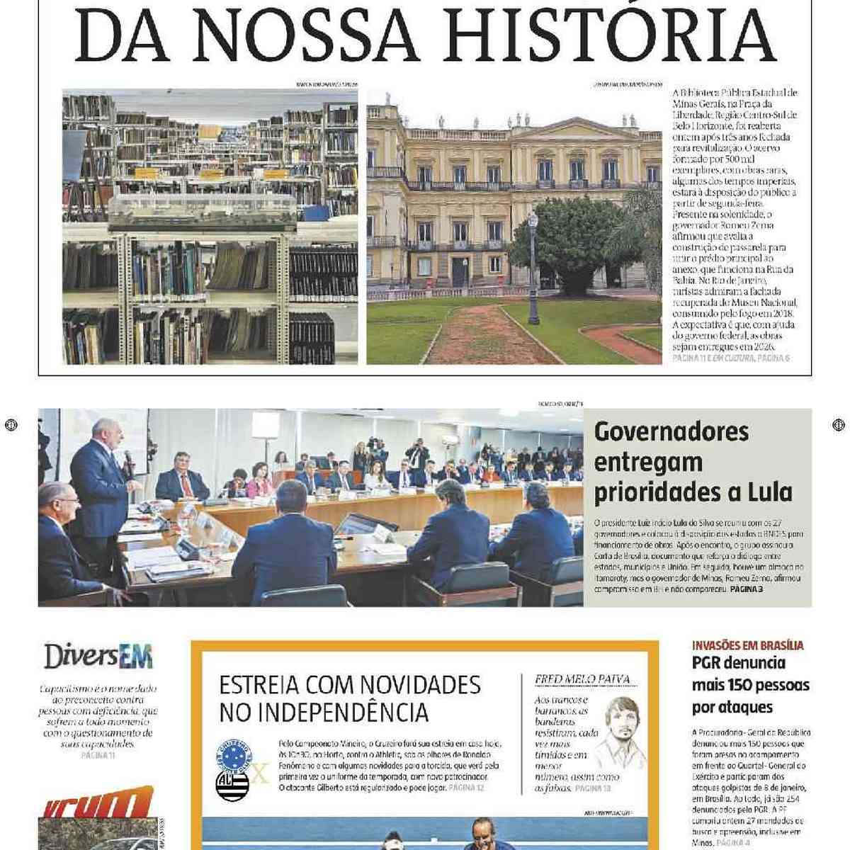 Confira a Capa do Jornal Estado de Minas do dia 01/08/2017