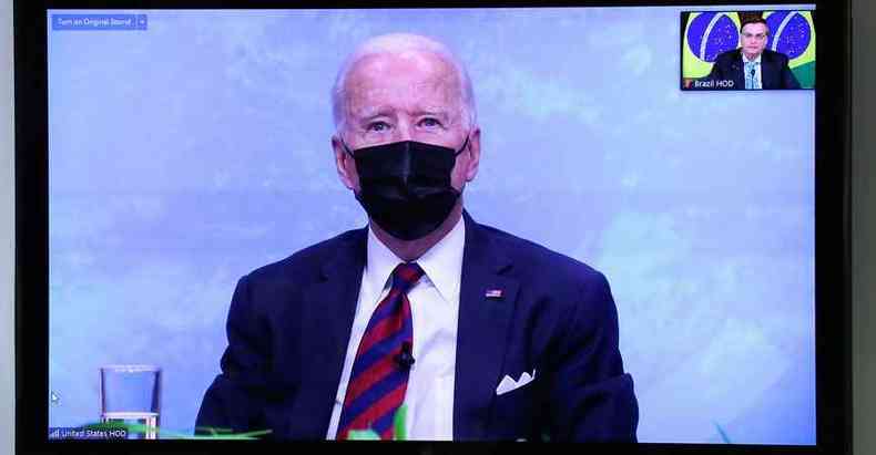 Joe Biden, presidente dos EUA, nem esperou o discurso de Bolsonaro na cpula virtual de lderes(foto: Marcos Corra/PR)