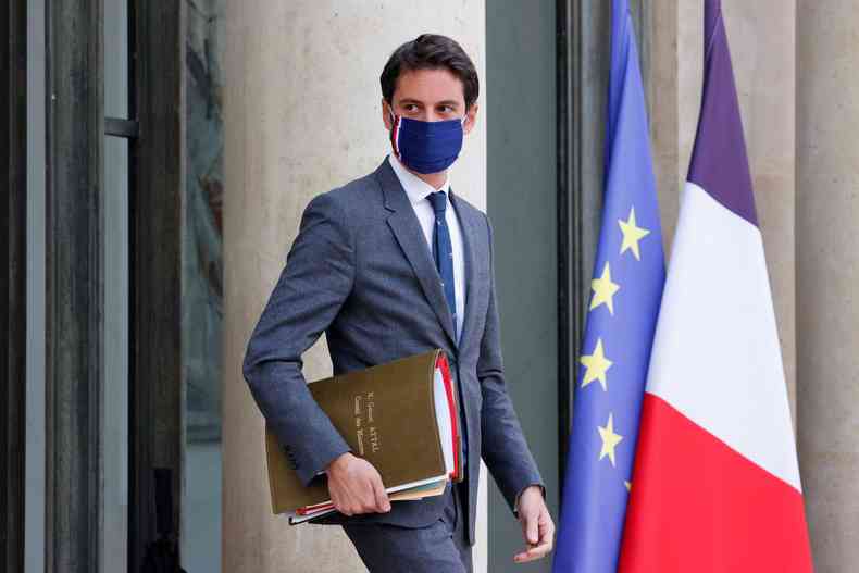 Gabriel Attal, porta-voz do governo francs, anunciou a medida que ser tomada no pas(foto: AFP / Thomas SAMSON)