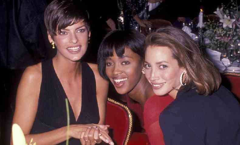 Da esquerda para a direita, em foto de 1989: Linda Evangelista, Naomi Campbell e Christy Turlington