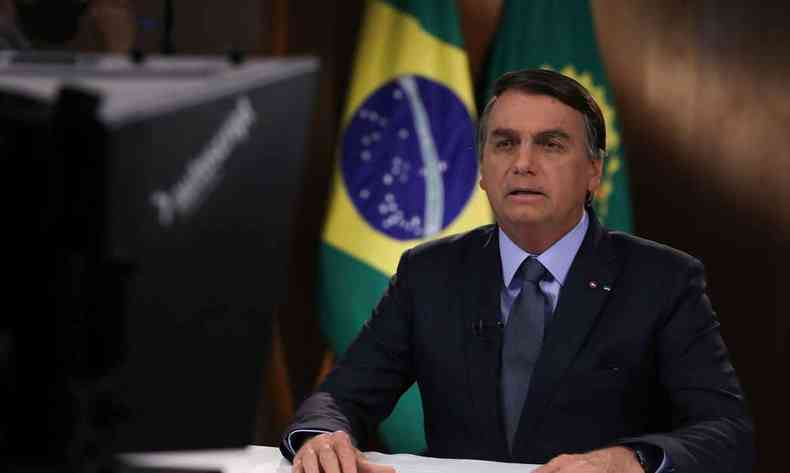 De modo remoto, Bolsonaro fez o discurso que abriu as intervenções nacionais no encontro da ONU.(foto: Marcos Corrêa/PR)