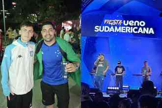 Torcedores de Cruzeiro e Racing 'se unem' e desfrutam de festa antes da final da Sul-Americana