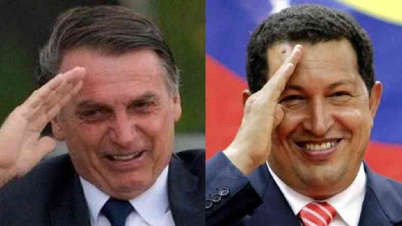 Jair Bolsonaro e Hugo Chvez batem continncia