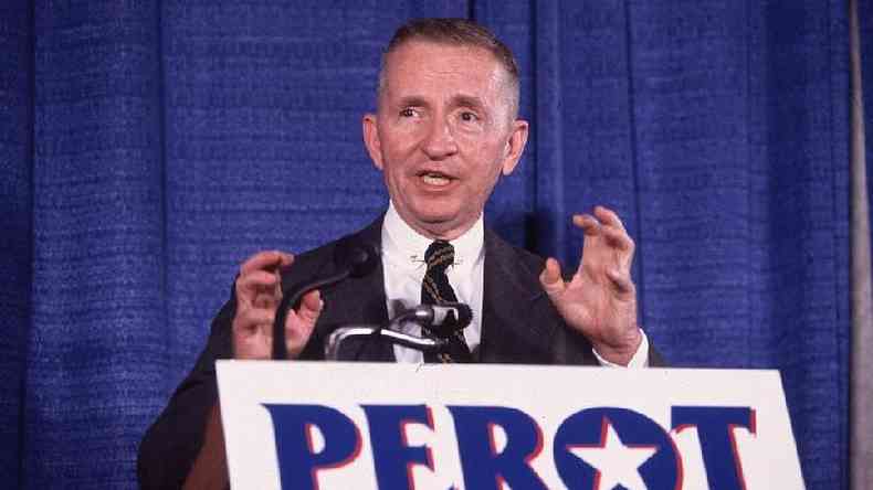 Ross Perot tirou uma porcentagem significativa de votos de George H. Bush em 1992(foto: Getty Images)