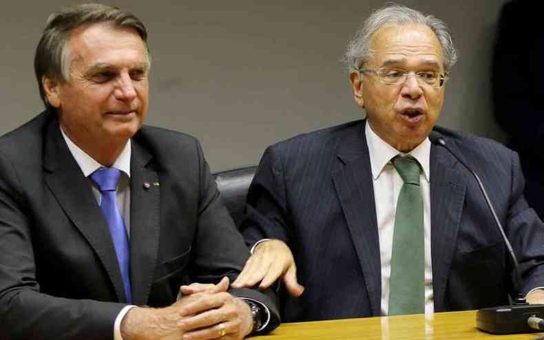 Presidente da Repblica, Jair Bolsonaro e o ministro da economia, Paulo Guedes
