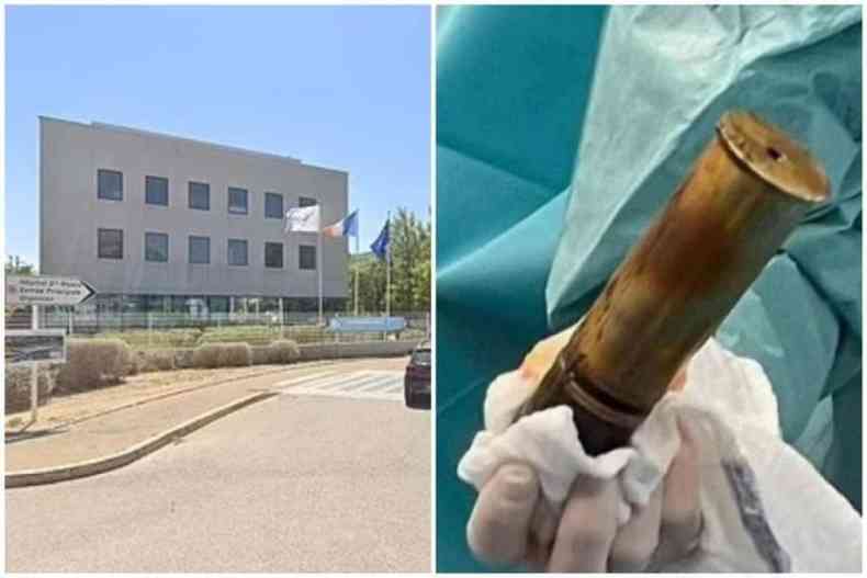 Imagem do Hospital e a bomba