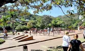 Exerccios fsicos em locais pblicos, como no Parque JK, em Belo Horizonte, viraram opo para quem no consegue pagar academia(foto: Paulo Filgueiras/EM/DA Press - 21/4/16)