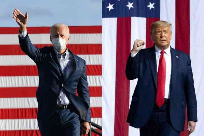 Joe Biden, presidente eleito dos Estados Unidos, e Donald Trump(foto: AFP/Reproduo)