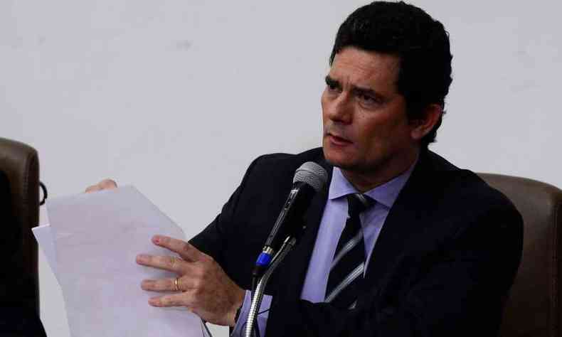 Ao deixar o governo federal, Moro acusou Bolsonaro de tentar interferir na atuao da Polcia Federal.(foto: Marcello Casal Jr./Agncia Brasil)