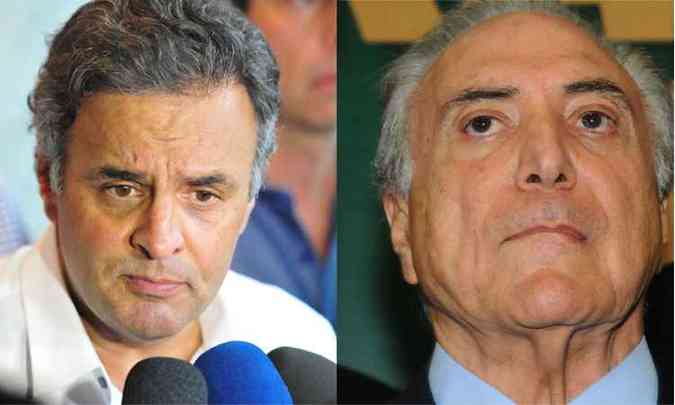 O senador Acio Neves (E) e o vice-presidente Michel Temer conversaram por telefone na tarde dessa quinta-feira(foto: Alexandre Guzanshe e Euler Jr./EM/D.A Press)