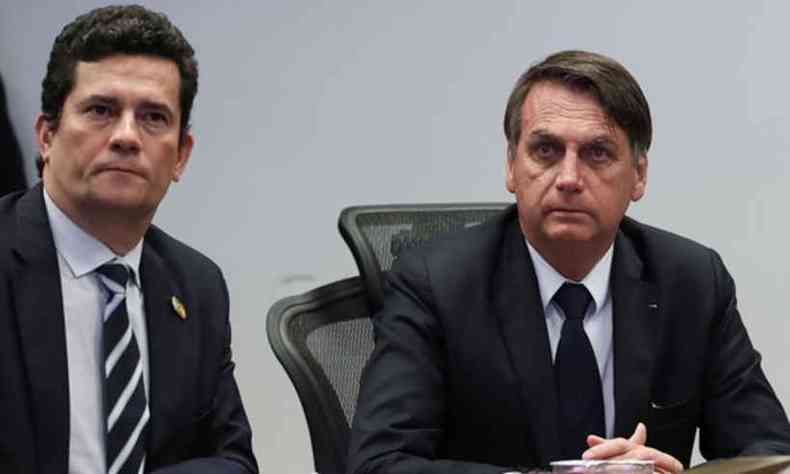Moro e Bolsonaro, ex-aliados que hoje so adversrios ferrenhos(foto: Wikimedia Commons)