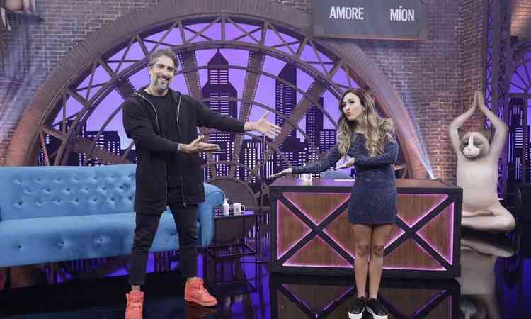 Marcos Mion e Tata Werneck no 'Lady night'