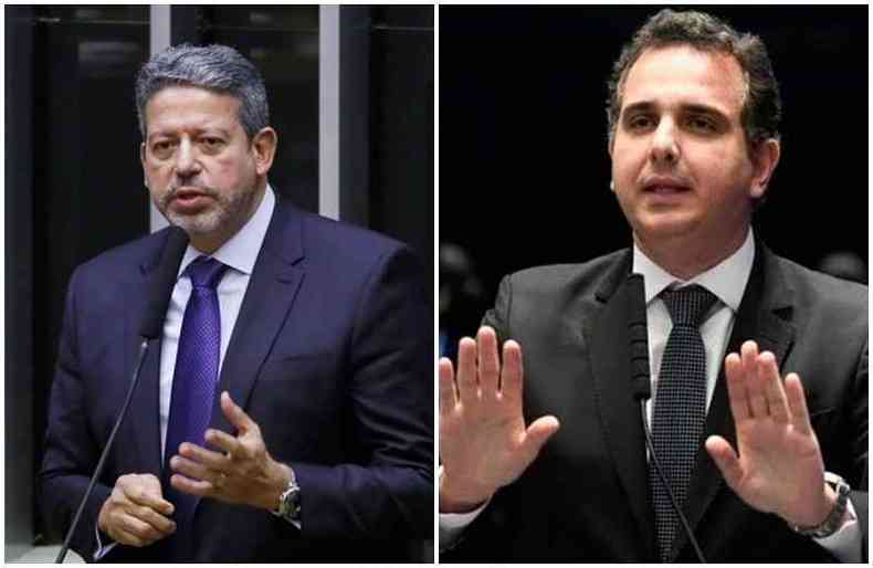 Arthur Lira e Rodrigo Pacheco foram apoiados pelo presidente Jair Bolsonaro (sem partido)(foto: Jefferson Rudy e Lus Macedo/Agncias Cmara e Senado)