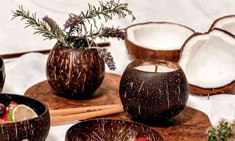 cascas de coco em utenslios sustentveis para casa e decorao