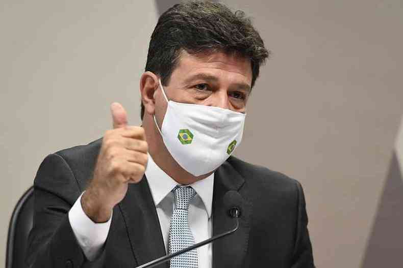 O ex-ministro da Sade, Luiz Henrique Mandetta, em depoimento  CPI da Pandemia, no Senado(foto: Jefferson Rudy/Agncia Senado)