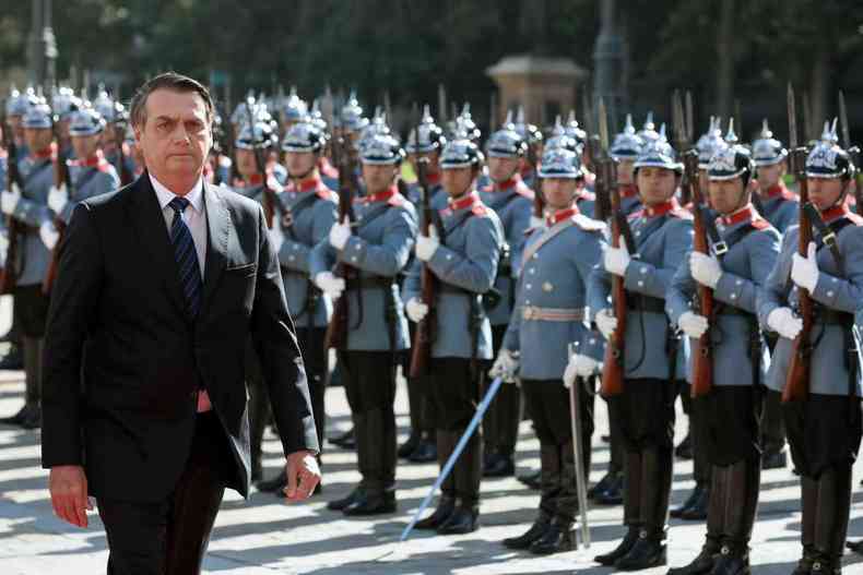 Essa no  a primeira vez que o presidente Jair Bolsonaro politiza as Foras Armadas(foto: Marcos Corra/PR)