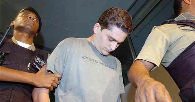 Gustavo Henrique Oliveira Bittencourt quando foi preso depois do acidente(foto: Jackson Romanelli/Especial EM - 02/02/2008)