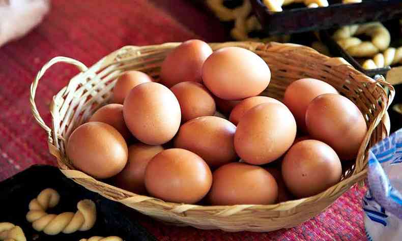 cesta com ovos 