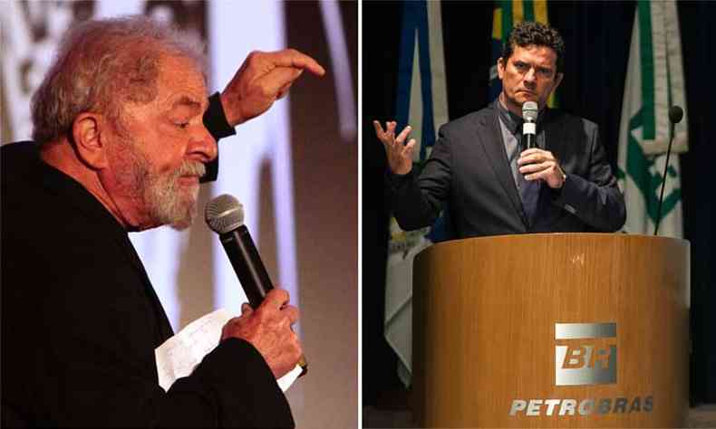 Ex-presidente Luiz Incio Lula da Silva e o juiz Srgio Moro(foto: Ana Rayssa/Esp. CB/D.A Press e Ilan Pellenberg/estado Contedo)