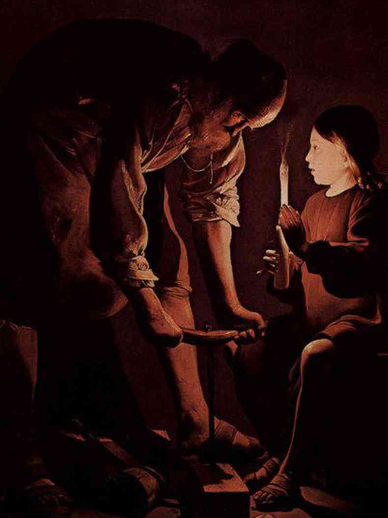 José mostrando seu trabalho a Jesus, em quadro de Georges de La Tour