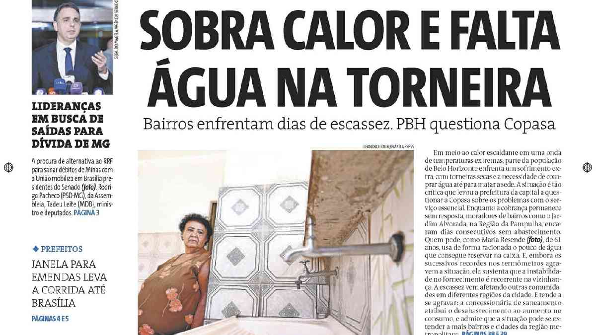 Confira a Capa do Jornal Estado de Minas do dia 17/08/2017