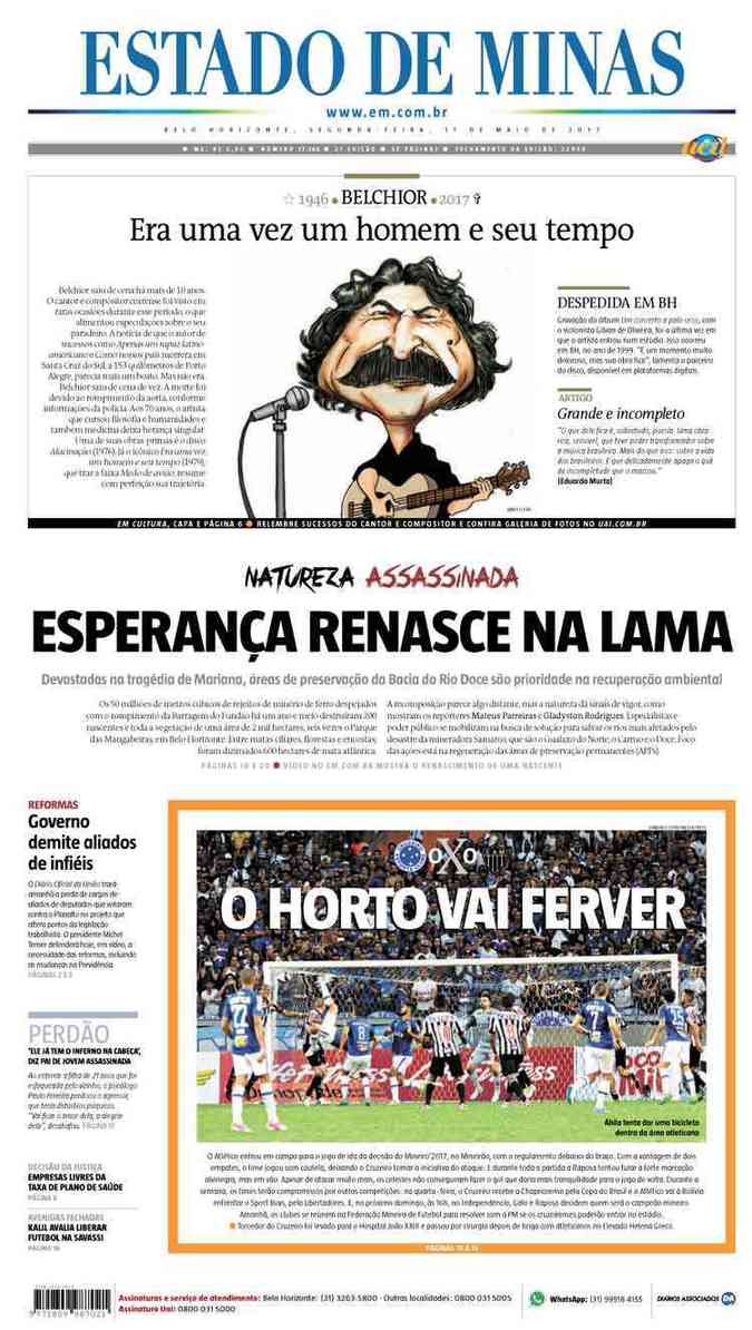 Confira a Capa do Jornal Estado de Minas do dia 01/05/2017