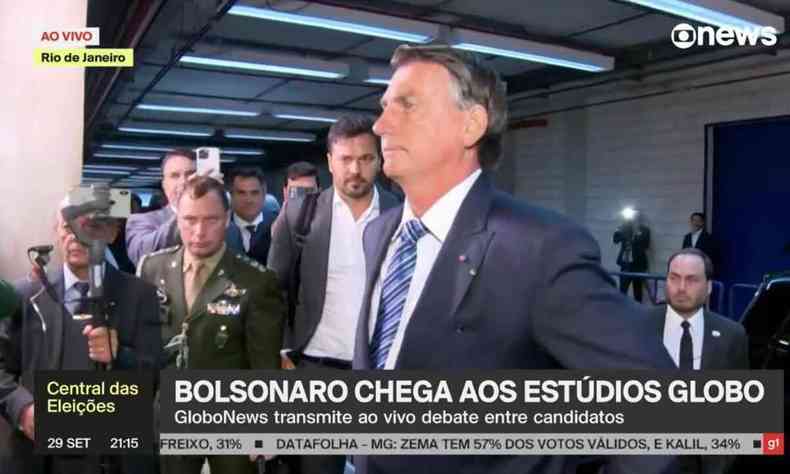 Bolsonaro chegando ao debate