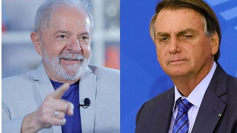 Montagem Lula e Bolsonaro lado a lado